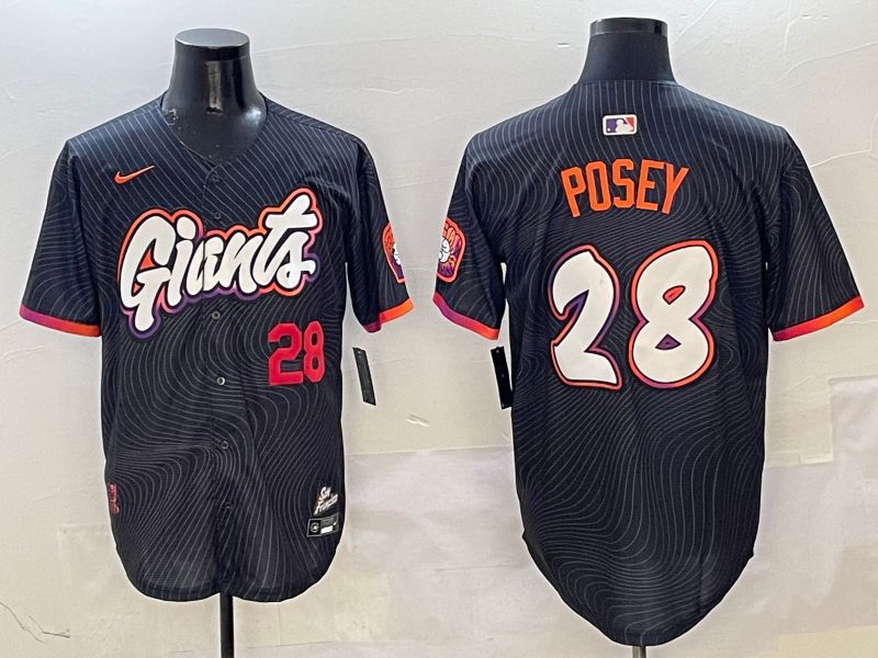 Men San Francisco Giants #28 Posey Black Second generation Joint Name Nike 2025 MLB Jersey style 15->san francisco giants->MLB Jersey